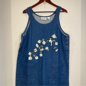 National Wildlife Federation Embroidered Denim Jumper - Large